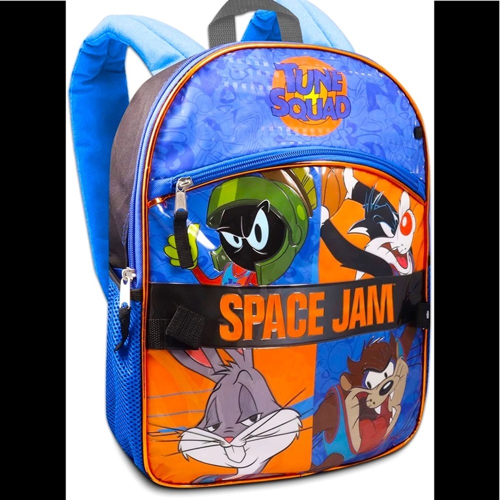 Space Jam Backpack Kids 5 Pc Set with Insulated Lunch Box Water Bottle Key Chain - Picture 2 of 5